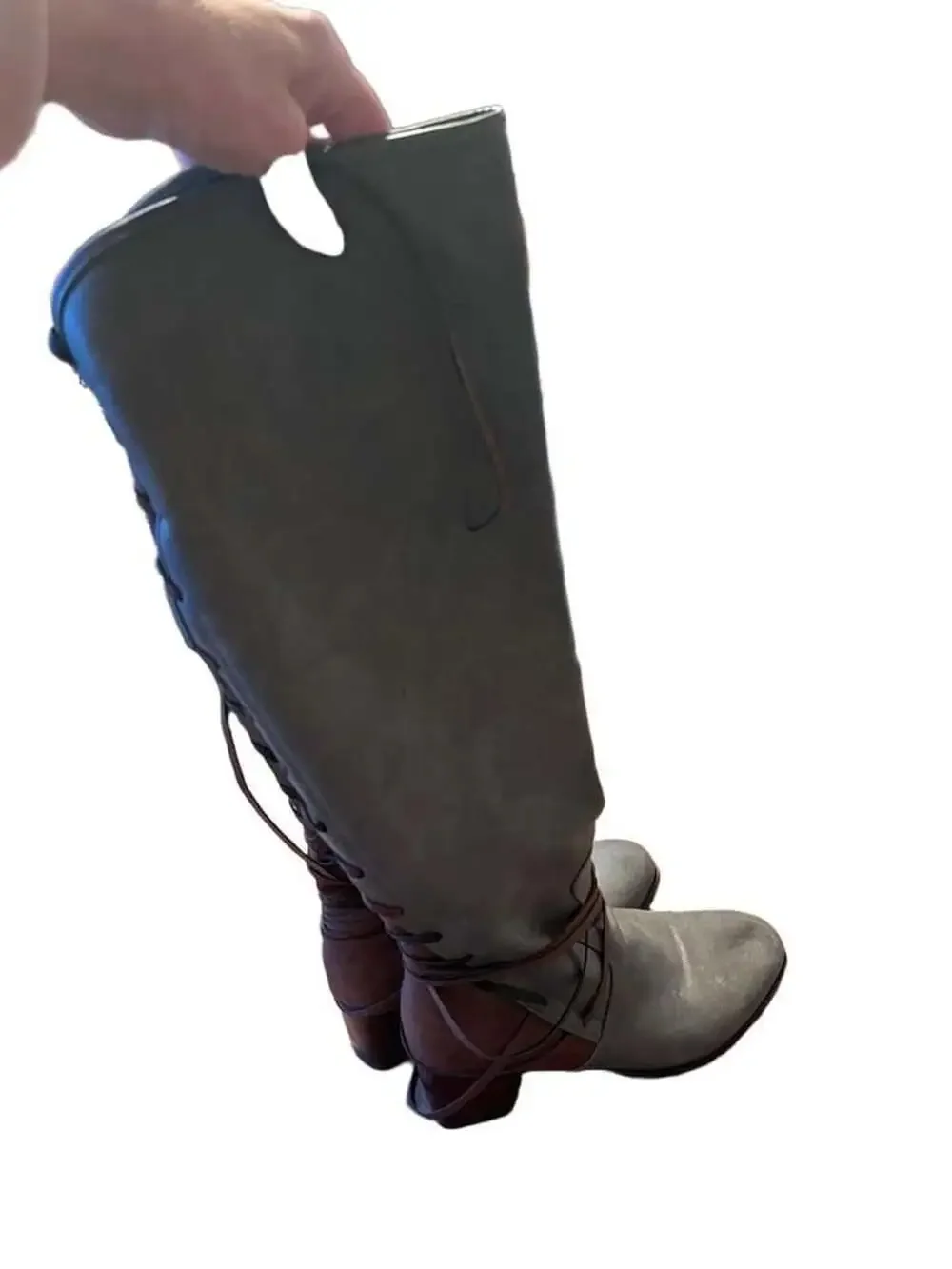 Brinley Co. Lace-Up Over-The-Knee Boots 2” Block Heel